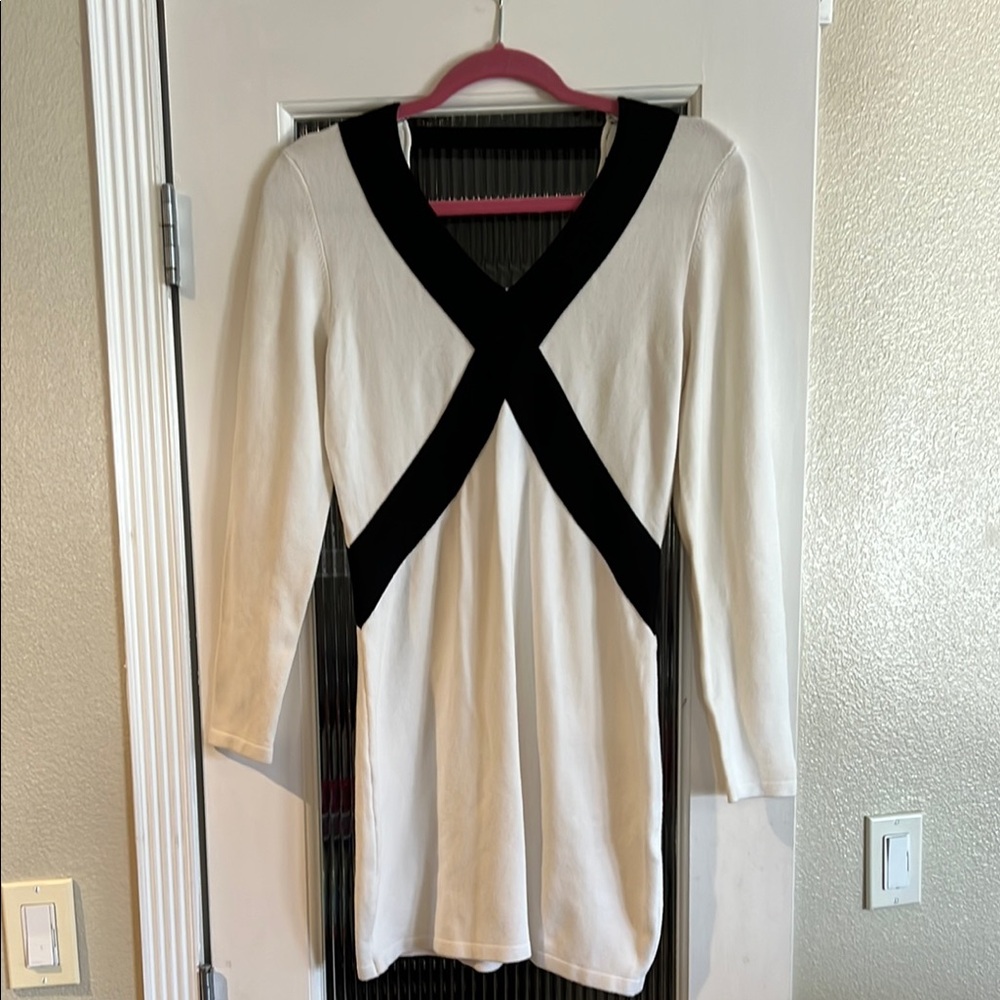Elegant Black and White Dress